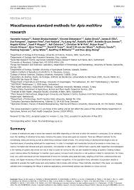Pdf Miscellaneous Standard Methods For Apis Mellifera Research