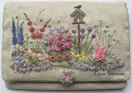 Embroidered Country Garden Needlecase Pattern Print Kit Etsy Embroidery Patterns Vintage Hand Embroidery Silk Ribbon Embroidery