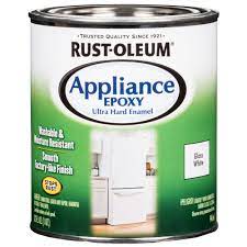 1 quart of paint covers #1/12 of a wall. Rust Oleum Specialty 1 Qt Appliance Epoxy Gloss White Interior Enamel Paint 241168 The Home Depot