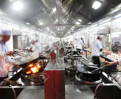 chinese restaurant kitchen. stock photo