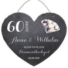 Hochzeitstag wird auch als diamantene hochzeit beschrieben. Herz Aus Schiefer In Der Grosse 24 Cm Diamantene Hochzeit Schilder Online Kaufen