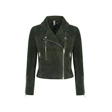 Topshop Suede Biker Jacket 225 Liked On Polyvore Featuring Outerwear Jackets Green Multi Pocket Jacket Rider Clothes Topshop Jacket Suede Biker Jacket