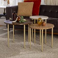 Black wooden round nesting side tables with modern woodgrain look (set of 3) by lavish home (8) 30.25 in. 9 Best Nesting Coffee Tables