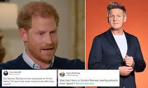Duke of Sussex 'sounds like Gordon Ramsay' while reading excerpts from  memoir Spare, royal fans say