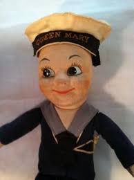 VINTAGE NORAH WELLINGS QUEEN MARY 8" STUFFED SAILOR DOLL-GREAT CONDITION