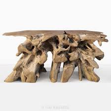 Max Teak Root Consule Console Table Teak Teak Root Console