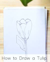 Start the drawing with the basic shape of the tulip. How To Draw Flowers Step By Step Tutorials For Beginners Jeyram Spiritual Art