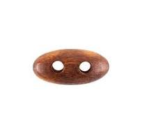 Oval Toggle Coat Buttons - 41L / 26mm - 4/Pack - 2-Hole - Oak Brown