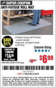 Our products include door mats,kitchen mats,baby play mats,yoga mats,bath mats,floor runner and so on. Harbor Freight Tools Coupon Database Free Coupons 25 Percent Off Coupons Toolbox Coupons Anti Fatigue Roll Mat