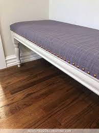 Diy Upholstered Dining Room Bench Finished How To Upholster The Seat Addicted 2 Decorating Dining Room Bench Upholstered Bench Seat Dining Room Bench Seating