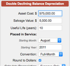 The loss in value of assets can be deducted in many different ways and the final depreciation amount depends on the chosen calculation method. Double Declining Balance Depreciation Calculator