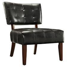 This faux leather office chair from ofm features the elegant look and feel of top grain leather at a fraction of the price. Elizabeth Armless Faux Leather Accent Chair Dark Brown Inspire Q Target