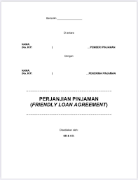 13 akta akuan berkanun 1960: Contoh Surat Perjanjian Pinjaman Duit Untuk Kawan