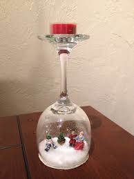 Christmas Wine Glass Snow Globe Wine Glass Crafts Christmas Wine Glasses Wine Glass Snow Globe