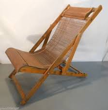 Antique 1940 S Japanese Bamboo Wood Folding Deck Chair Ship Steamer Chaise Vtg Steamshipdeckchair Folding Chair Chair Deck Chairs