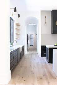 Kitchen Space Wood Floors Black Cabinets White Walls Home Decor Woodfloori French Oak Hardwood Floors Wood Floor Kitchen Modern Farmhouse Kitchens