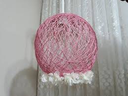 Balon Ve Ipten Sik Avize Yapimi Balondan Abajur Yapimi Diyproject Homedecor Youtube Balon Avize Abajur Cocuklar Icin Sanat
