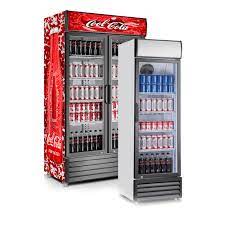 Drink cooler upright reach in 6'tall 2'wide and 2'deep with graphics on each side. China Glass Door Drinks Fridge Soft Drink Beer Refrigerated Display Coolers Upright Single Door Cooler China Upright Cooler And Display Cooler Price