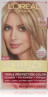 Amazon Com L Oreal Paris Excellence Creme With Pro Keratine Complex Champagne Blonde 8 5a Chemical Hair D Champagne Blonde Loreal Paris Grey Hair Coverage