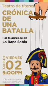 We did not find results for: Museo Nacional De Colombia Ø¹Ù„Ù‰ ØªÙˆÙŠØªØ± Cronica De Una Batalla Teatro De Titeres Una Obra Historica Para Ninos Sobre La Independencia Y La Epoca De La Batalla De Pichincha De Sucre Y