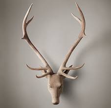 Hand Carved Game Trophies Restoration Hardware Stag Head Hand Carved Wood Taxidermy Decor