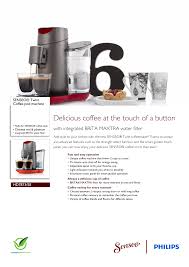 This makes the cost of supplies to be $1.14 for the supplies to make my 6 cups. Hd7873 50 Senseo Coffee Pod Machine Manualzz