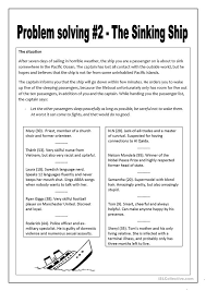 Problem Solving 2 The Sinking Ship Worksheet Free Esl Printable Worksheets Made By Te Problem Solving Worksheet Problem Solving Problem Solving Activities