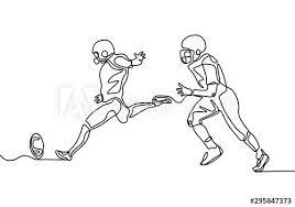 American Football Game Continuous One Line Drawing Vector Illustration Of Sportsman During The Match In 2021 Line Drawing Vector Illustration Drawings
