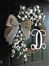 Black And White Striped Ribbon Wreath Extra Large Wreath 24 Inch Wreath Cotton And Olive Branch Etsy Summer Wreath Diy Door Wreaths Diy Olive Branch Wreath
