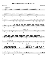 The following easy drum songs will get you playing your first song in less than 5 minutes. Snare Drum Beginner Exercises Sheet Music For Snare Drum Solo Musescore Com