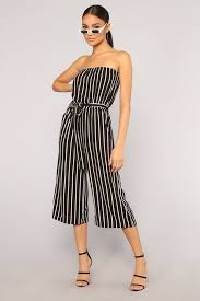 Black And White Striped Jumpsuit Across The Pond Striped Jumpsuit Black White Striped Jumpsuit Black Jumpsuit White Jumpsuit Outfit