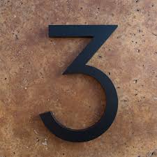 Modern House Number Aluminum Modern Font Number Three 3 In Etsy In 2020 Modern House Number House Numbers Modern House