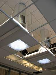 Office Tubular Skylight Kit With A Suspended Drop Ceiling Application Round To Square Drop Ceiling Lighting Modern Skylights Skylight