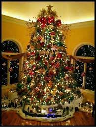 Village Under Tree Christmas Tree Train Christmas Tree Village Holiday Tree