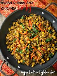 Indian Quinoa And Chickpea Stir Fry Recipe Clean Eating Recipes Vegetarian Recipes Indian Food Recipes