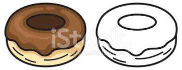 Black and white donut clipart. Colorful And Black And White Donut For Coloring Book Clipart Image