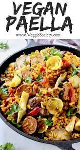 Vegan Paella Recipe Veggie Society Recipe Vegan Dinner Recipes Whole Food Recipes Vegetarian Recipes