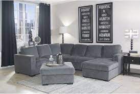 Claire Full Pullout Tux Chaise Sectional In Gray Right Facing Living Room Sets Furniture Living Room Sectional Furniture