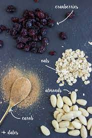 Carob And Cranberry Energy Bars Gf Energijske Ploscice Z Brusnicami In Rozicem Dear Kitchen Recipe Carob Carob Powder Food Processor Recipes