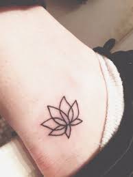 Cute Small Black Contour Lotus Flower Tattoo Tattooimages Biz Small Lotus Tattoo Simple Lotus Tattoo Flower Tattoo On Ankle