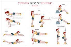 However, it may require some trial and error, as no two people are the same, and routines may need tweaking for people to see the best results. Strength Exercise Routine Woman By Jesussanz Graphicriver