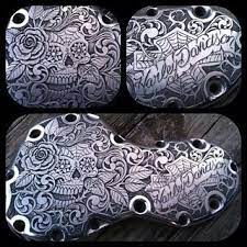 Engraved Motorcycle Engine Biker Art Metal Engraving Motorcycle Art