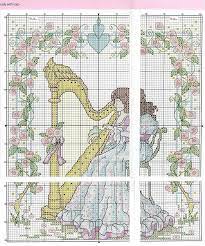Stitch cross angel harp playing works pattern chart welcome. Pin On Cross Stitch Models