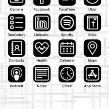 Black Script Font Categories 10 Ios 14 App Icons For Iphone Etsy App Icon Printable Calendar Template Printable Calendar