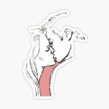 Romantic couple in paris kissing. Kissing Man Woman Stickers Redbubble