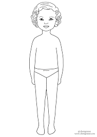 Personnage manga fillette à la plage à imprimer coloring. Activite Enfant Silhouette A Habiller Chere Gemme
