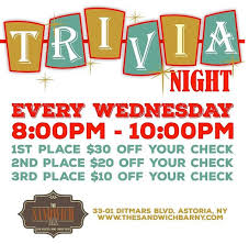 Nyc trivia league consists of free trivia nights throughout new york and also competitive leagues where teams battle over an 8 week season culminating in one team being named trivia champions. Where To Find The Best Trivia In Astoria All Week Long We Heart Astoria