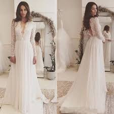 Our boho wedding dress ideas are for you, if you are looking for the latest trends in the in the industry. 2019 Chic Long Sleeve Boho Wedding Dress Lace Chiffon Bohemian Beach Country Backless Long Bohemian Bridal Gowns Cheap Buy At The Price Of 150 00 In Aliexpress Com Imall Com