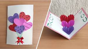 These make a nice change to the standard gatefold card style. Diy Easy And Beautiful Pop Up Card For Valentines Day Valentines Day Pop Up Card Making Very Easy Youtube