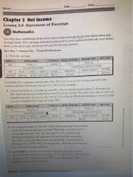 The flashcards below were created by user wendychina09 on freezingblue flashcards. Class Date Chapter 2 Net Income Lesson 2 6 State Chegg Com